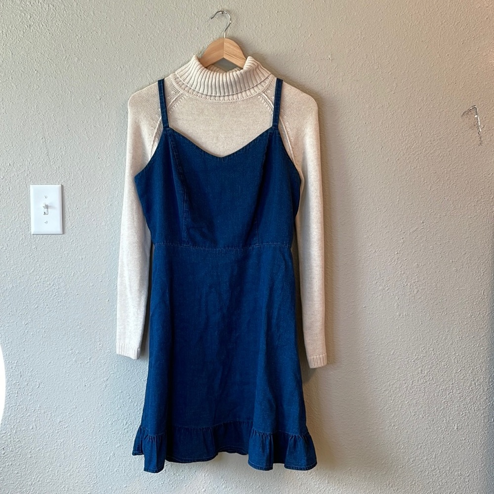 Cream/White Layering Turtleneck